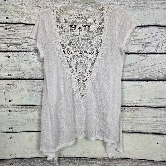 Maurices White Crochet Back Open Cardigan M - Picture 3 of 7